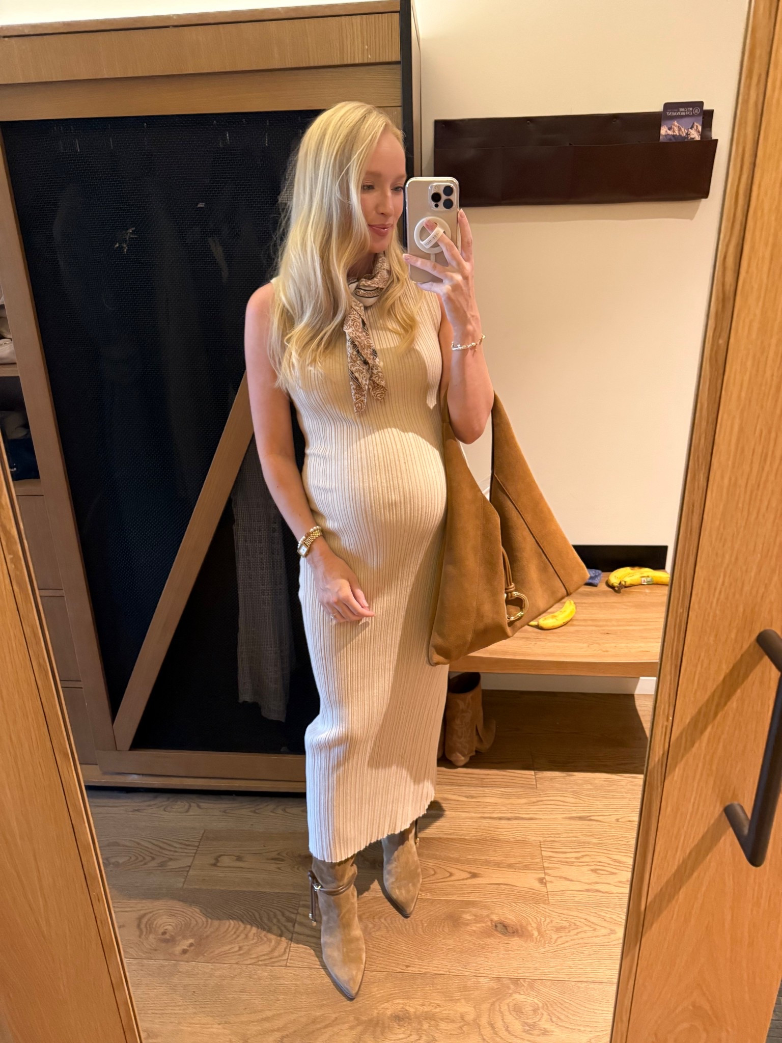 In love with this comfy cashmere blend midi dress! It’s so flattering with the ribbed texture. I’m wearing my normal size small and it’s very bump friendly! Paired it with these knee high boots on sale in the Nordstrom anniversary sale   I recommend sizing up a half size they run small and narrow to me (my feet are also swollen and pregnant, but my other boots the same size still fit comfortably whereas these will start hurting the bunion lol)  

Wore this outfit for date night in jackson hole! Date night outfit // bump friendly dress // transitional outfit // summer to fall // sweater dress

#LTKBump #LTKShoeCrush #LTKSaleAlert