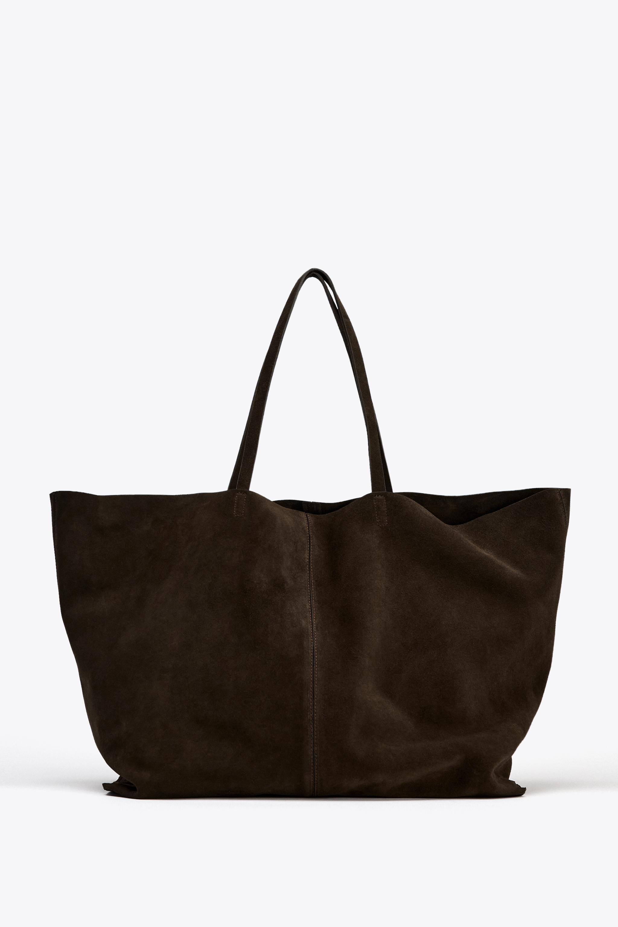 MAXI SHOPPER SPLIT LEATHER BAG | Zara US
