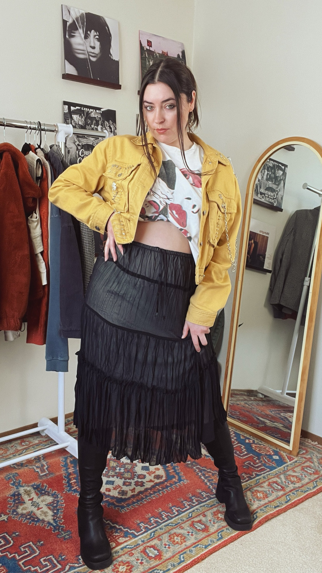 I thought this outfit was going to be a fail until it became one of my favorites 🙌

Romantic on the bottom in a tiered midi skirt yet edgy on the top in a band t-shirt. Aka the perfect soft grunge outfit!

Did this pass the vibe check?? Comment ‘yes’ if it did 💃🏻

#LTKMidsize #LTKootd #LTKgrwm