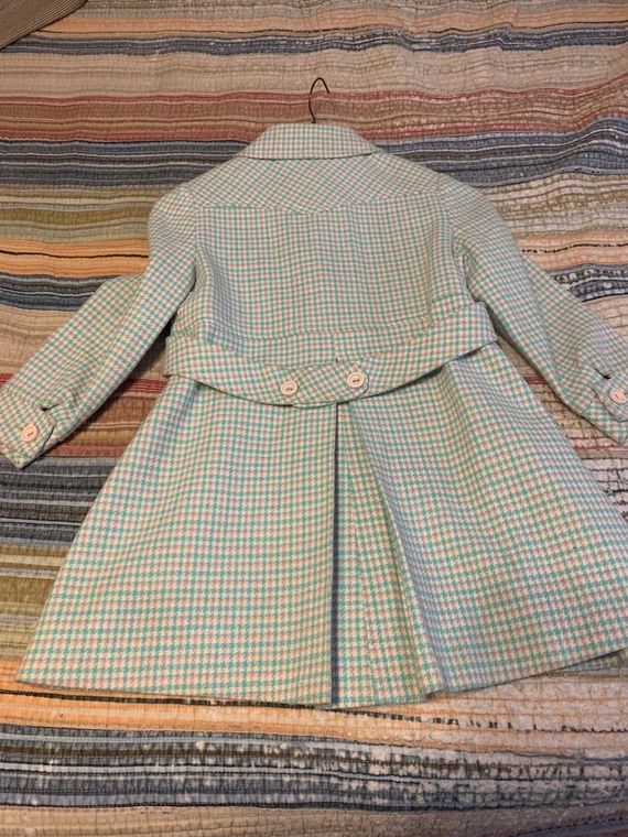 1960's Child's Coat Pink and Blue Houndstooth Vintage | Etsy (US)