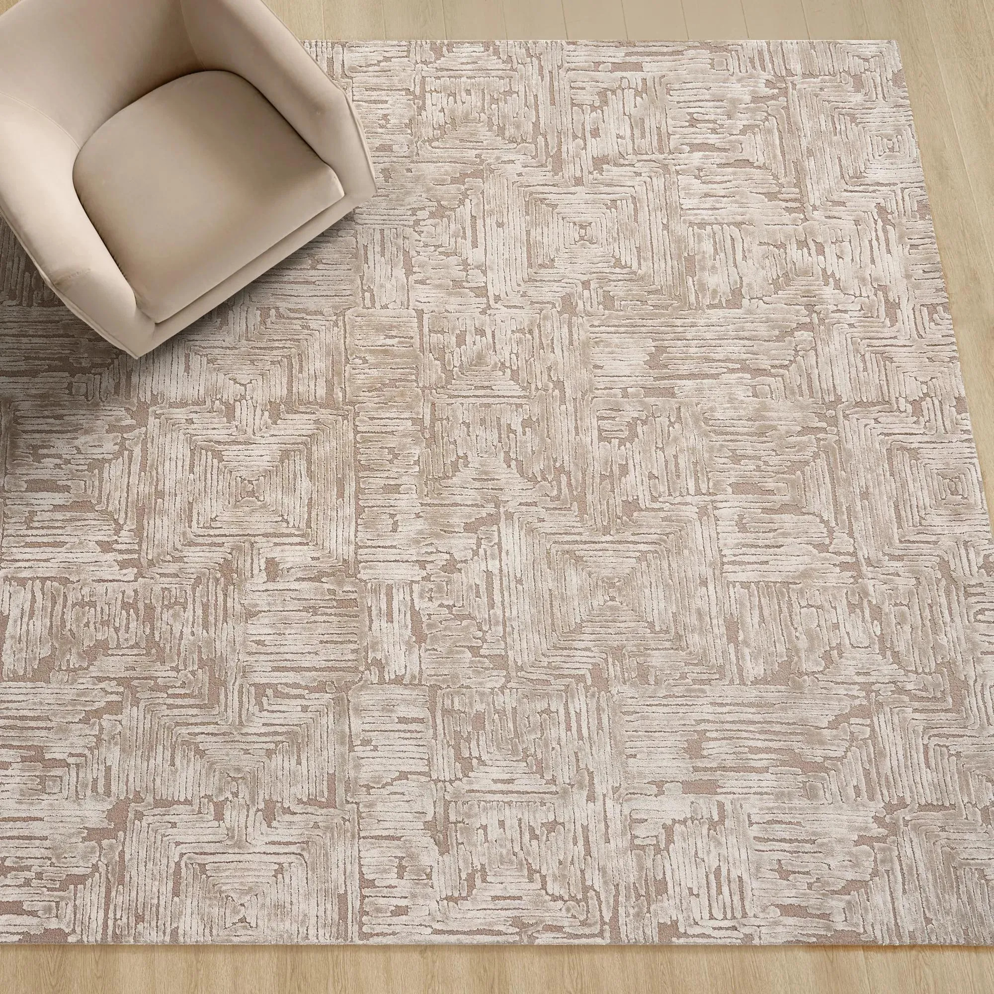 Andra Dimensional Rug - Mocha Rose | Z Gallerie