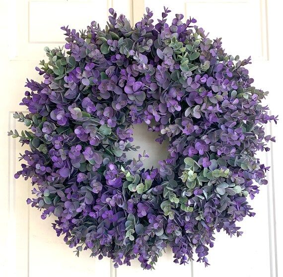 28 Artificial Lavender Eucalyptus Boxwood Wreath Purple | Etsy | Etsy (US)