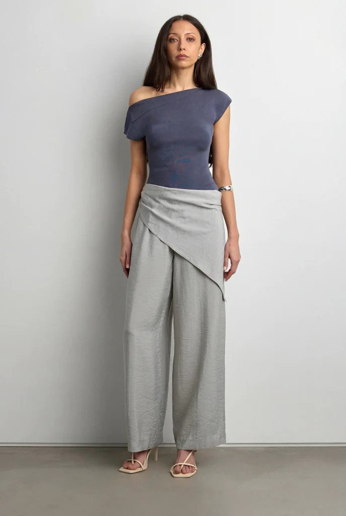 ASYMMETRICAL OFF THE SHOULDER CAP SLEEVE SWEATER | OAK + FORT