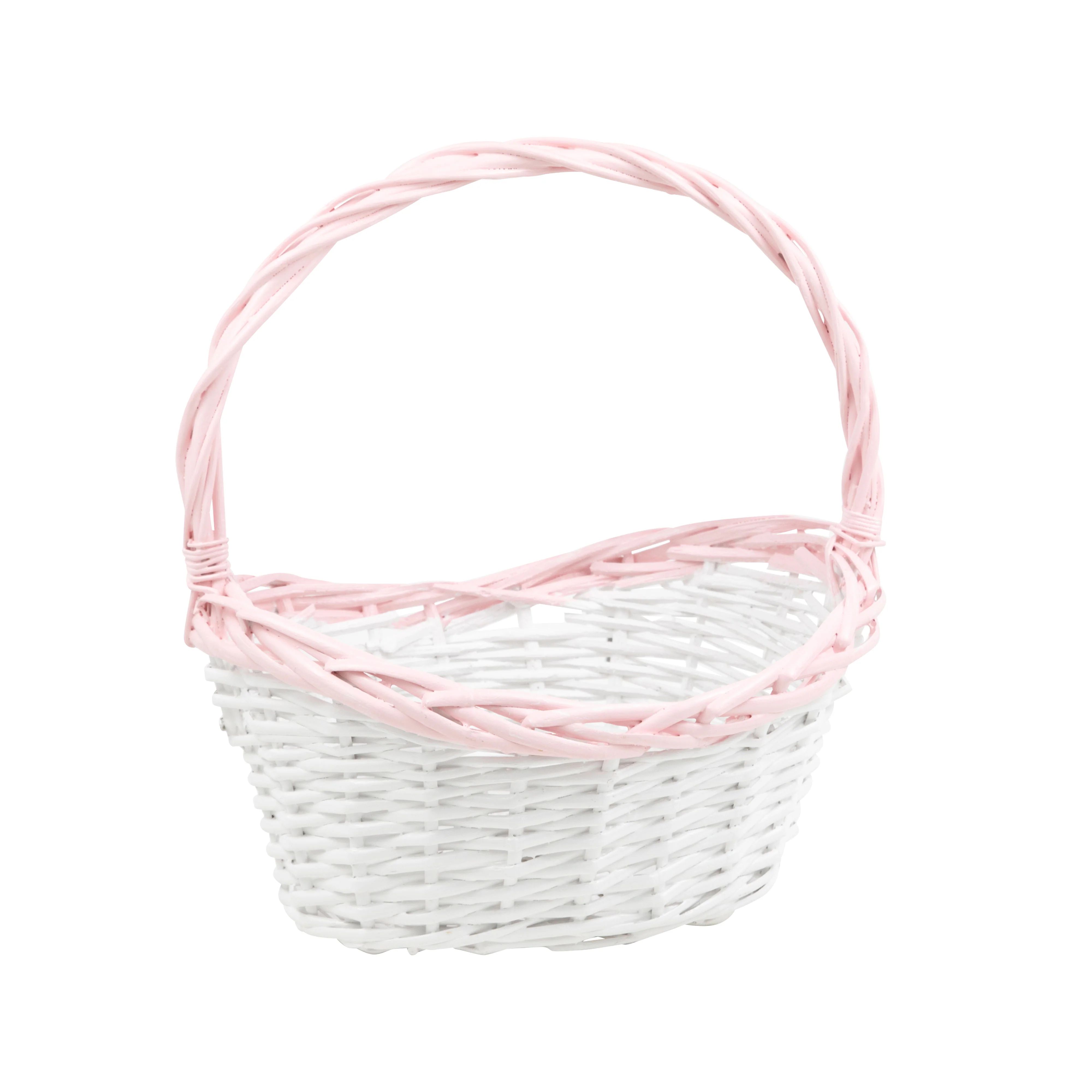 Easter Basket (Boat Shape) - White with Pink | The Beaufort Bonnet Company