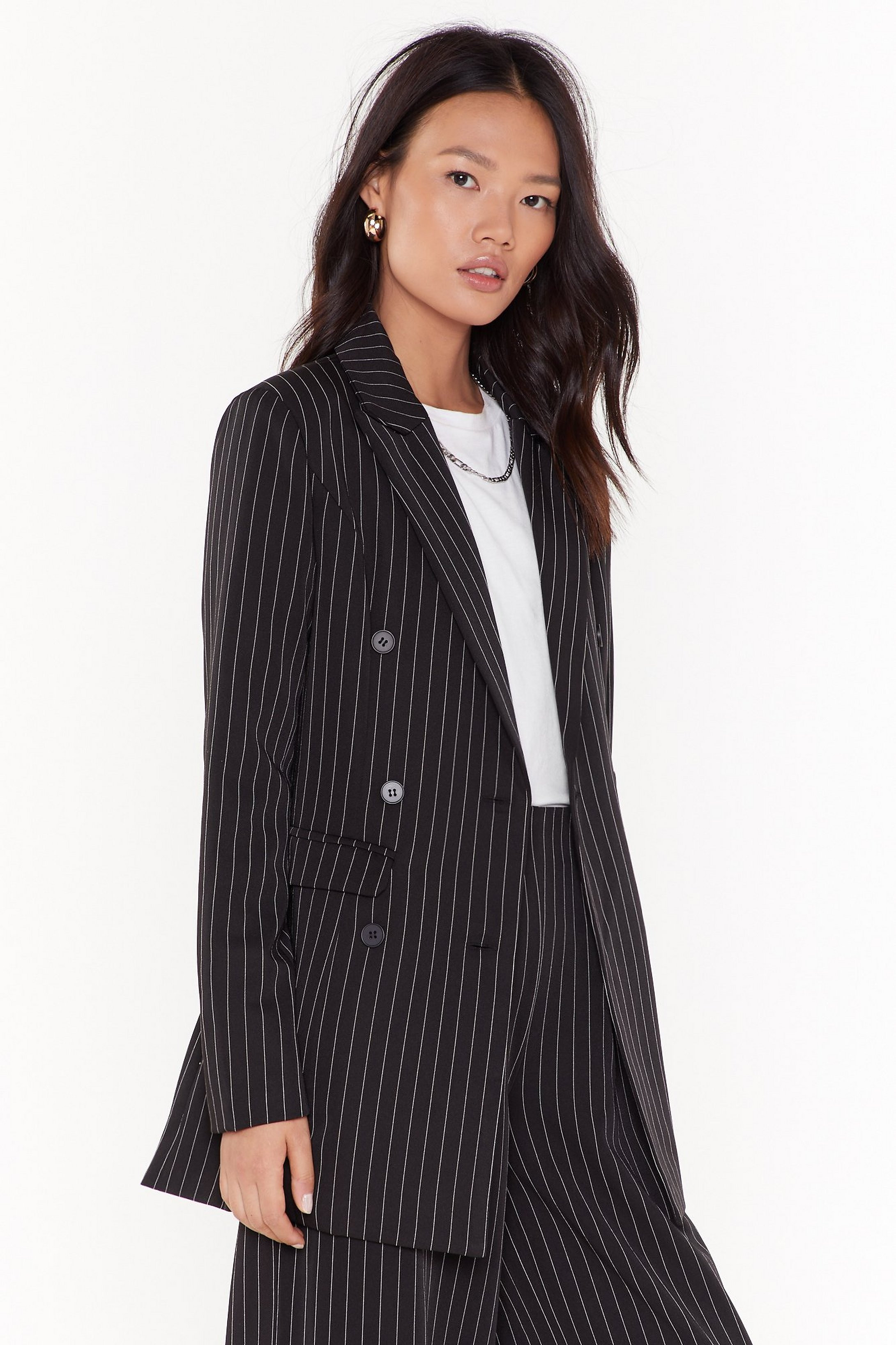 UnfinishedBusinessPinstripe Double Breasted Blazer | NastyGal (US & CA)