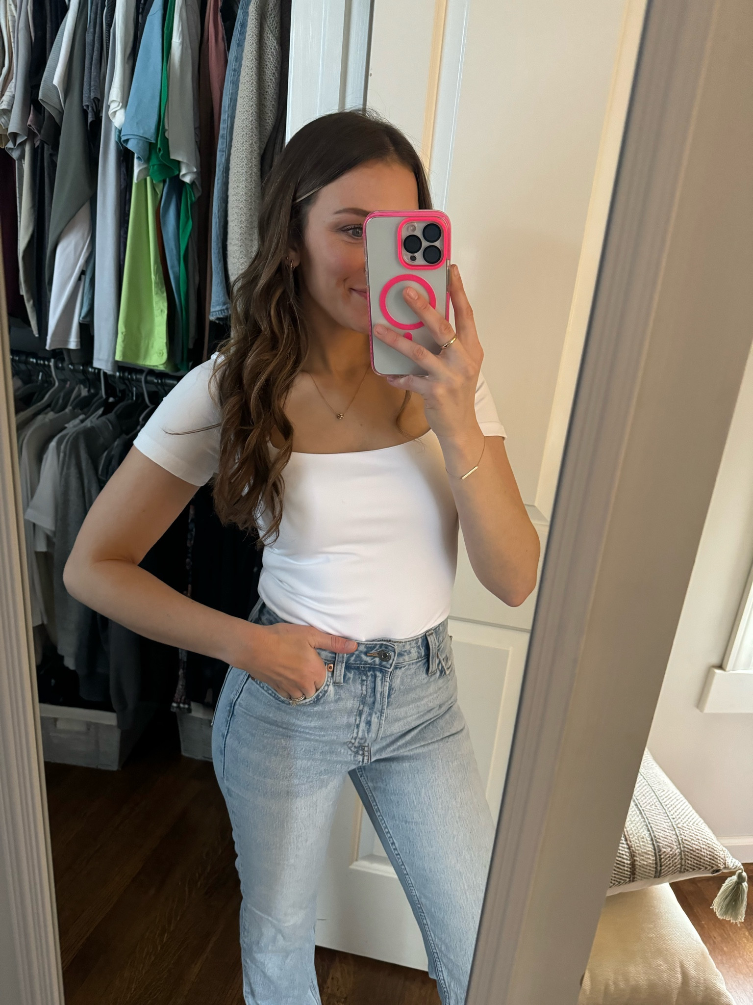 another white Amazon bodysuit!! #amazonbodysuit #amazonwhitetop #whitetop #amazontop #amazonfashion #hmjeans #straightjeans 

#LTKstyletip