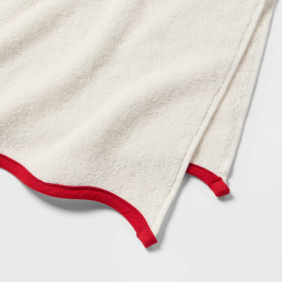 2pk Scalloped Christmas Hand Towels Cream/Red - Threshold™ | Target