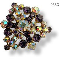 Beautiful Brooch in A Violet Color Palette With Fiery Ab Rhinestones - Small Size But Big On Brightness & Beauty-Art.637 | Etsy (US)