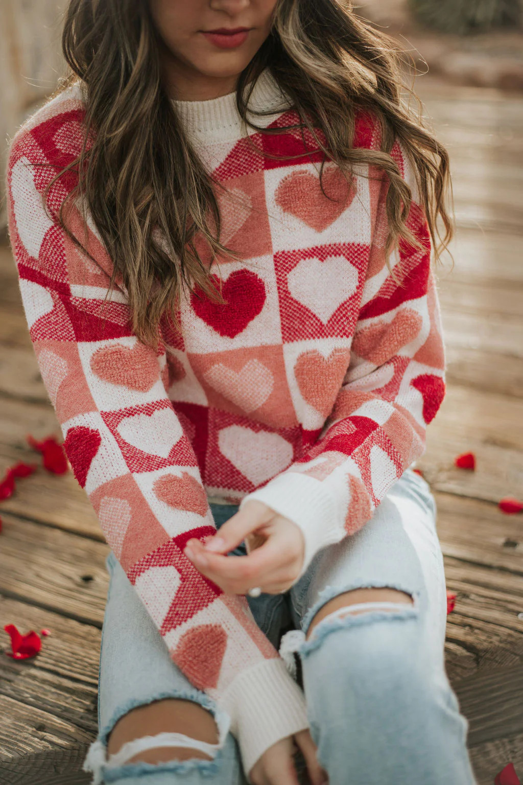 Lover Come Over Sweater-Pink Multi | Love Olive Co