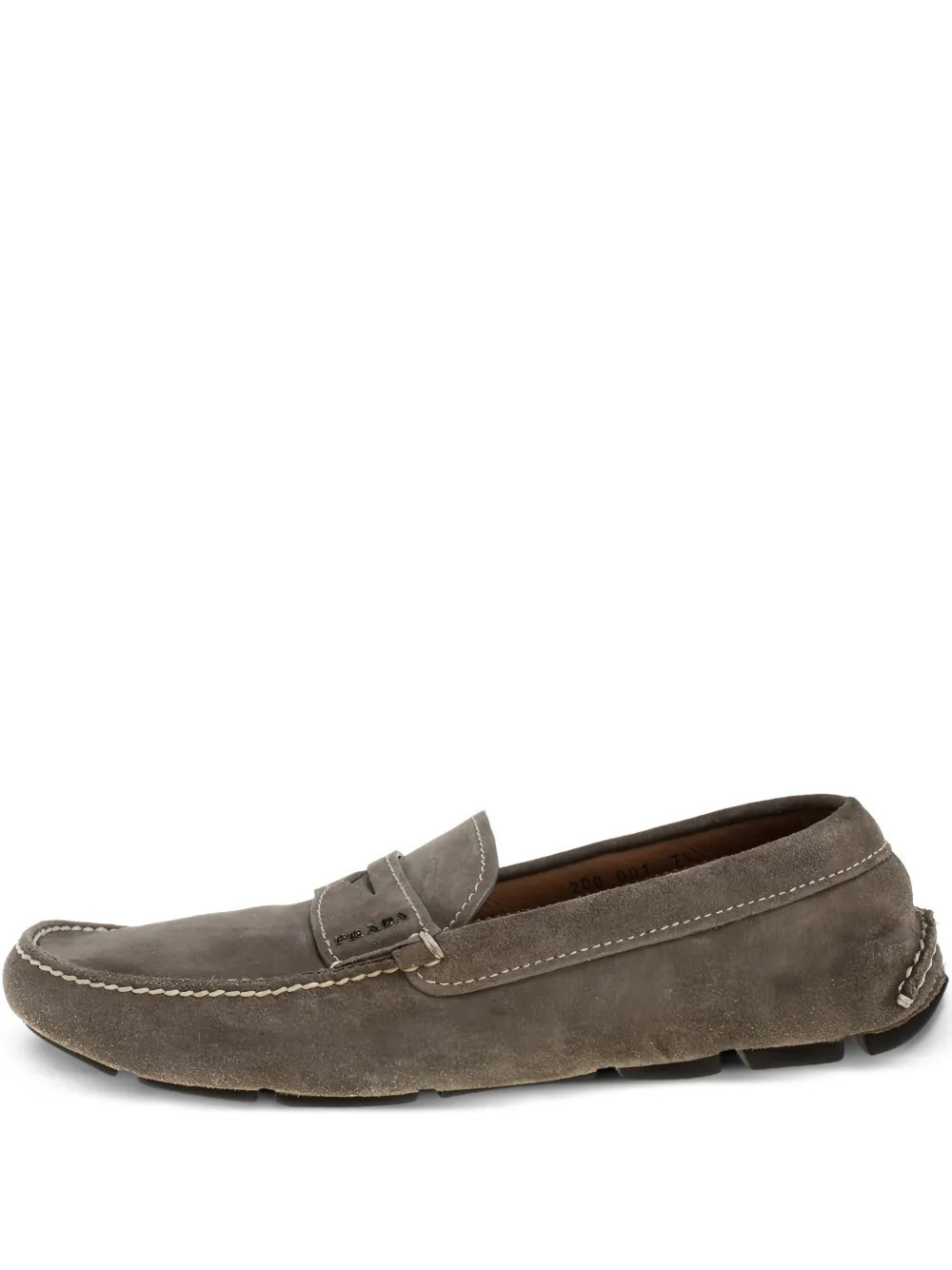 Prada Pre-Owned suede loafers - Green | Farfetch Global