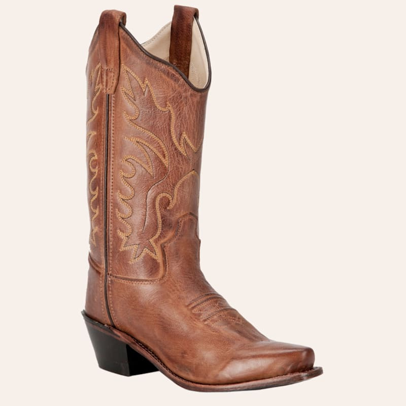 Old West Kids Classic Tan Mad Dog Snip Toe Cowboy Boots | Cavender's