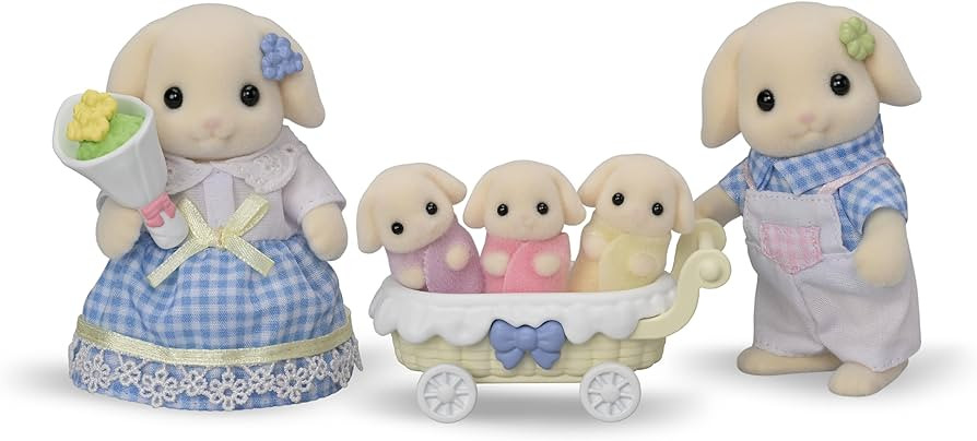 Calico Critters Flora Rabbit Family - Set of 5 Collectible Doll Figures for Children Ages 3+ | Amazon (US)