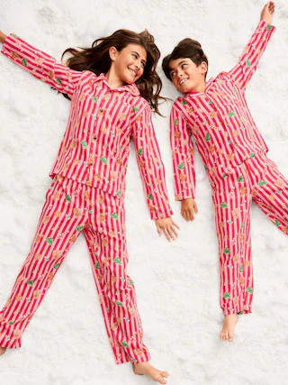 Printed Gender-Neutral Button-Front Pajama Set for Kids | Old Navy (US)
