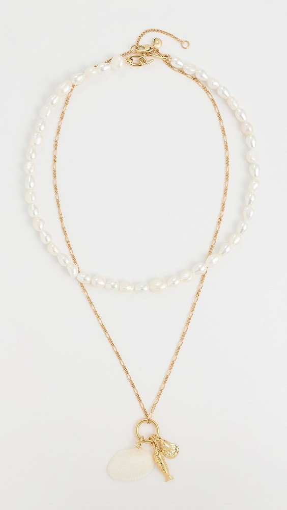 Madewell x Shopbop Two-Pack Beaded Shell Necklace Set | Shopbop