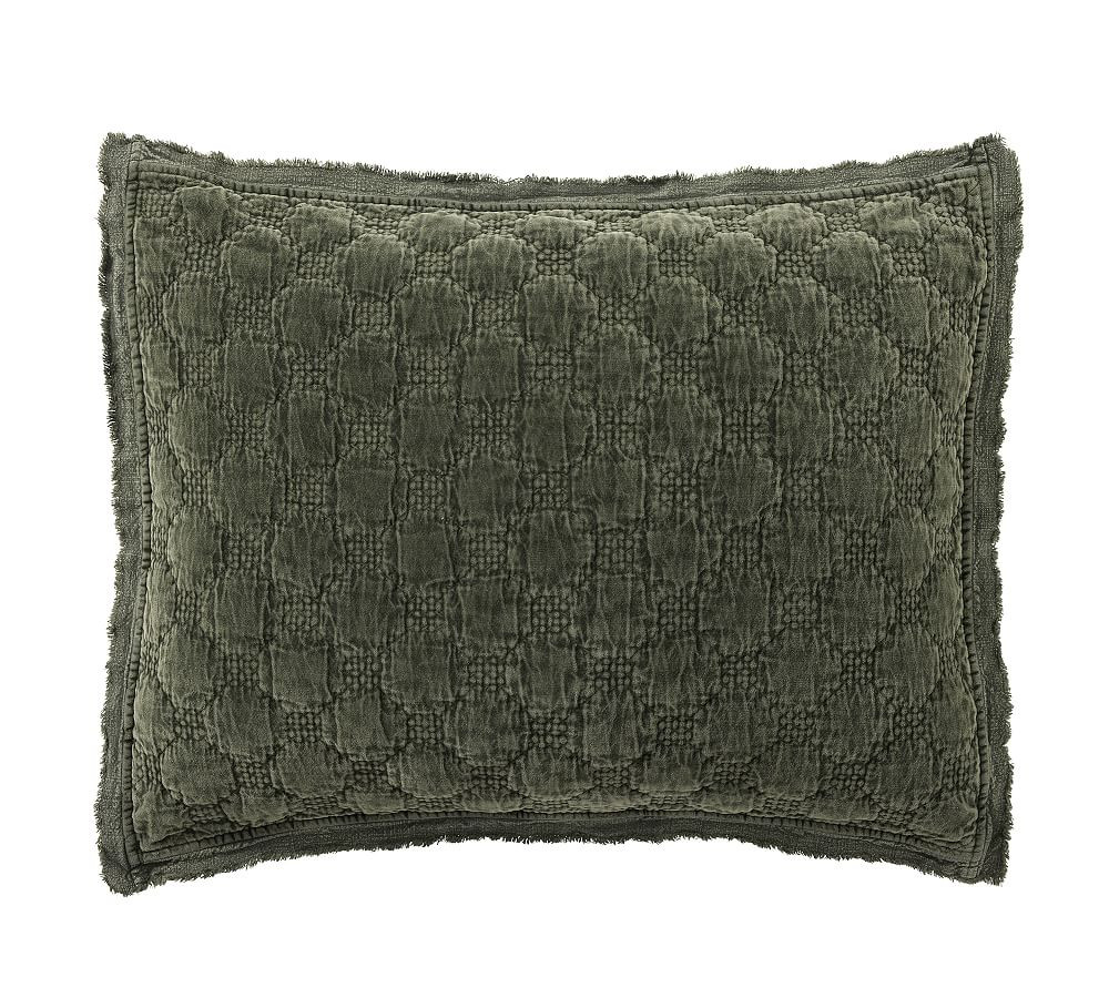 Velvet Lattice Handcrafted Quilted Sham | Pottery Barn (US)