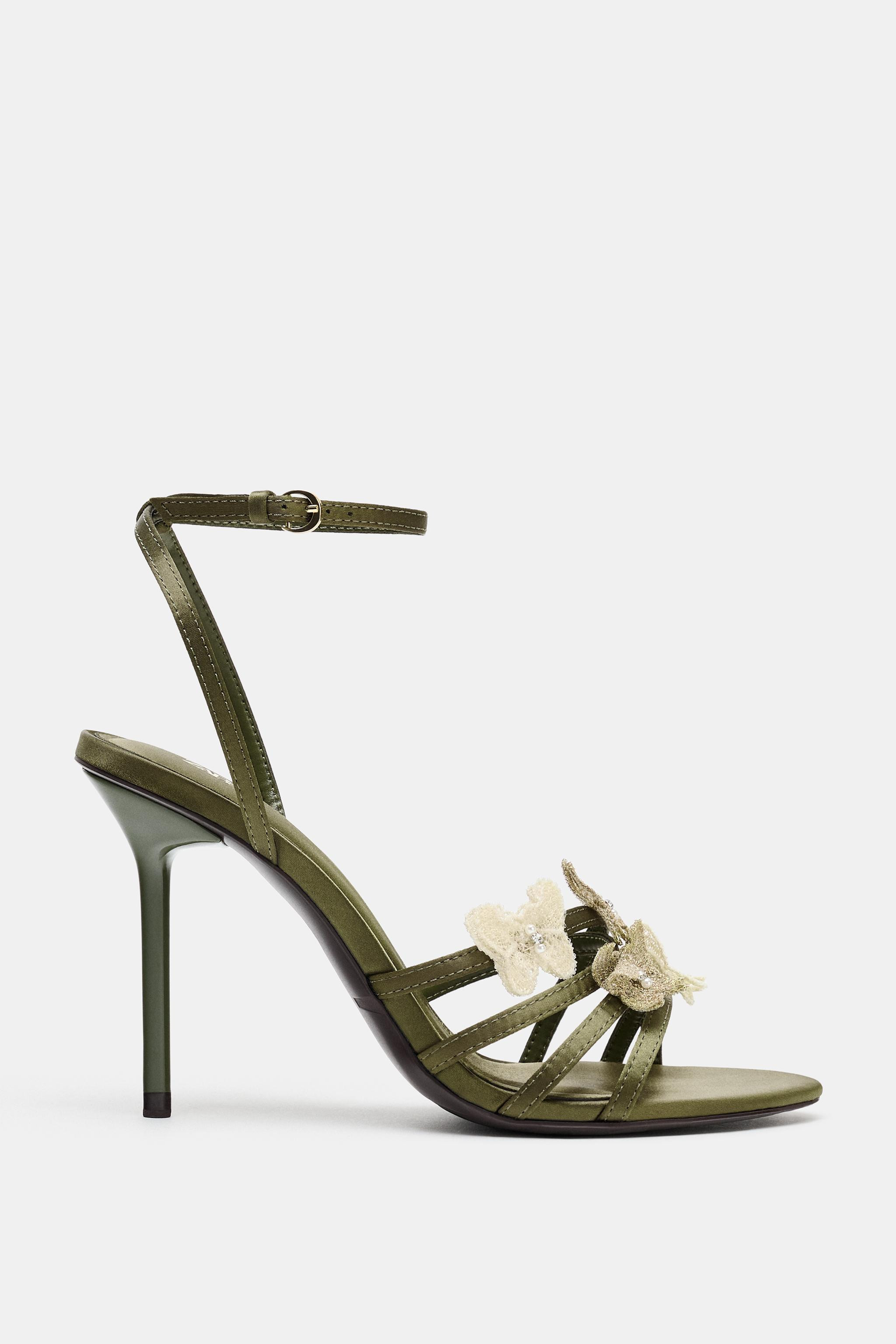 SATIN EFFECT SANDALS WITH APPLIQUÉS | Zara US