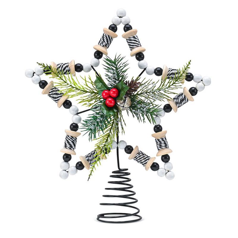 Ornativity Rattan Star Tree Topper with Holly and Mistletoe | Target