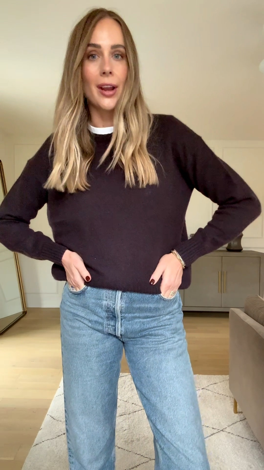 Fashion Jackson, everyday cashmere semester. I sized up to a medium for a relaxed fit but my true size would have worked @bloomingdales #bloomingdales #ad

#LTKOver40 #LTKootd #LTKStyleTip