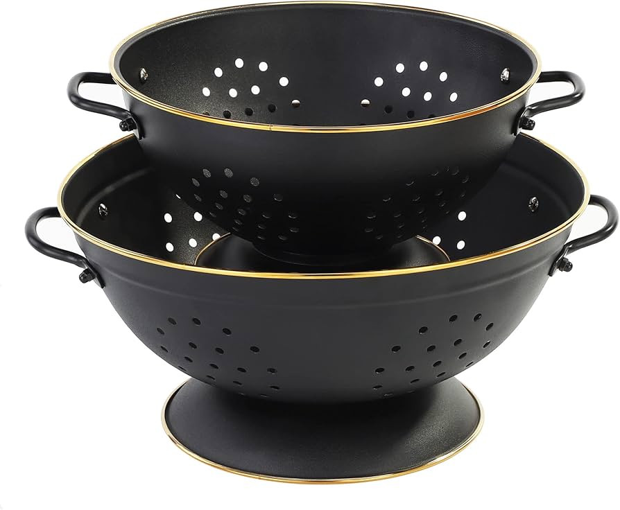 Metal Colander Set of 2, Strainer Basket with Handles perfect for Spaghetti, Pasta, Berry, Vegeta... | Amazon (US)