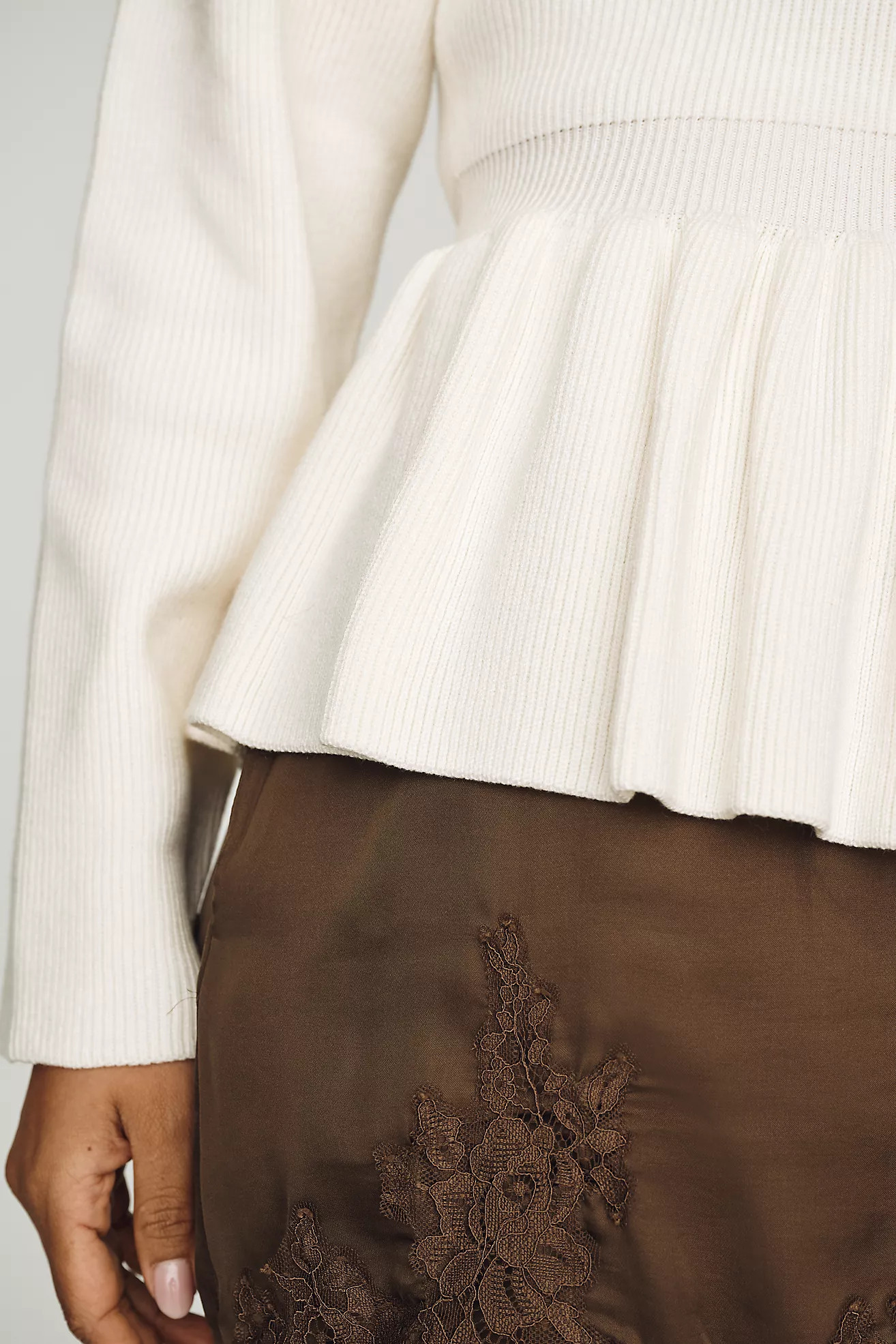 English Factory Plus Peplum Cardigan | Anthropologie (US)