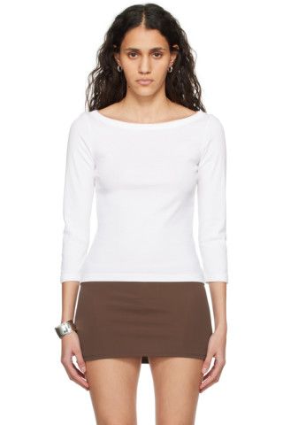 White Steffi Long Sleeve T-Shirt | SSENSE