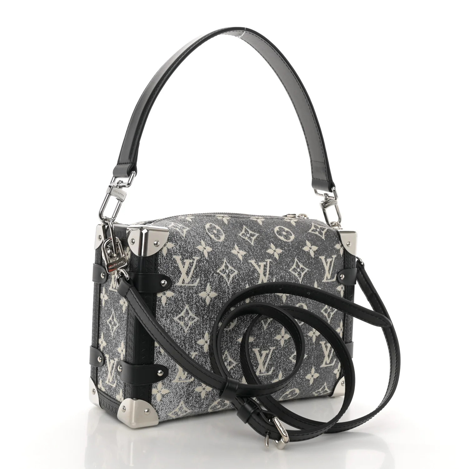 Monogram Jacquard Denim Side Trunk Grey | FASHIONPHILE (US)