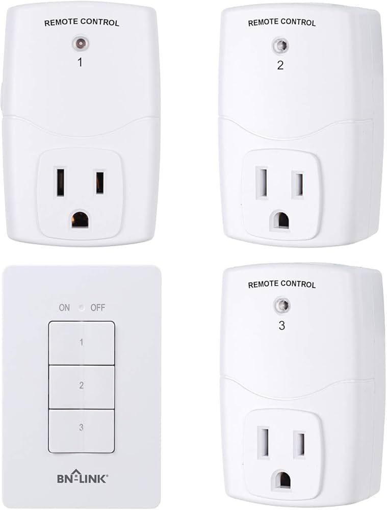BN-LINK Mini Wireless Wall-Mounting Remote Control Outlet Switch Power Plug In for Household Appl... | Amazon (US)