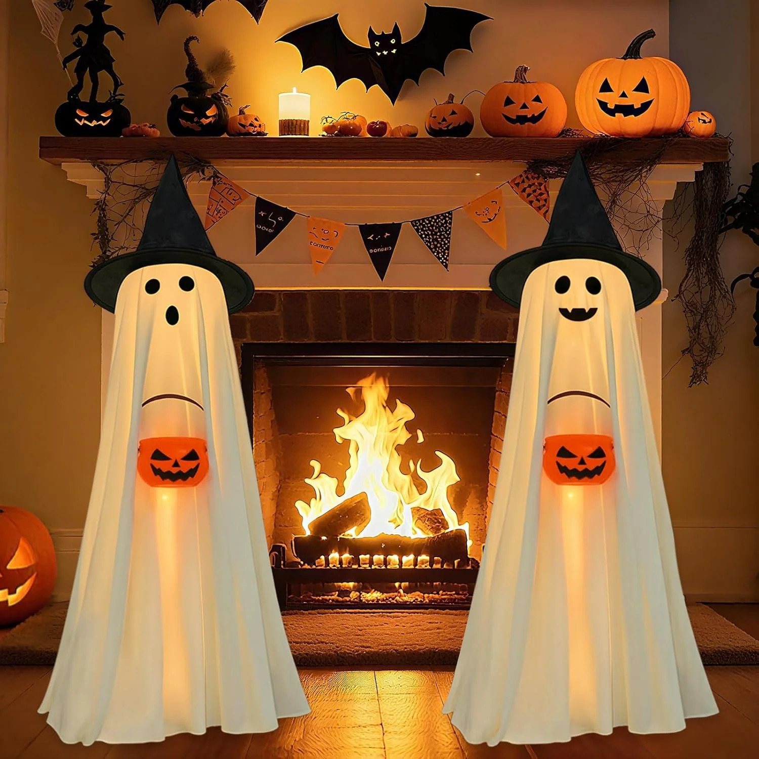 Halloween Decorations - Halloween Decorations Outdoor - Set of 3 Light Up Spooky Ghosts Decoratio... | Walmart (US)