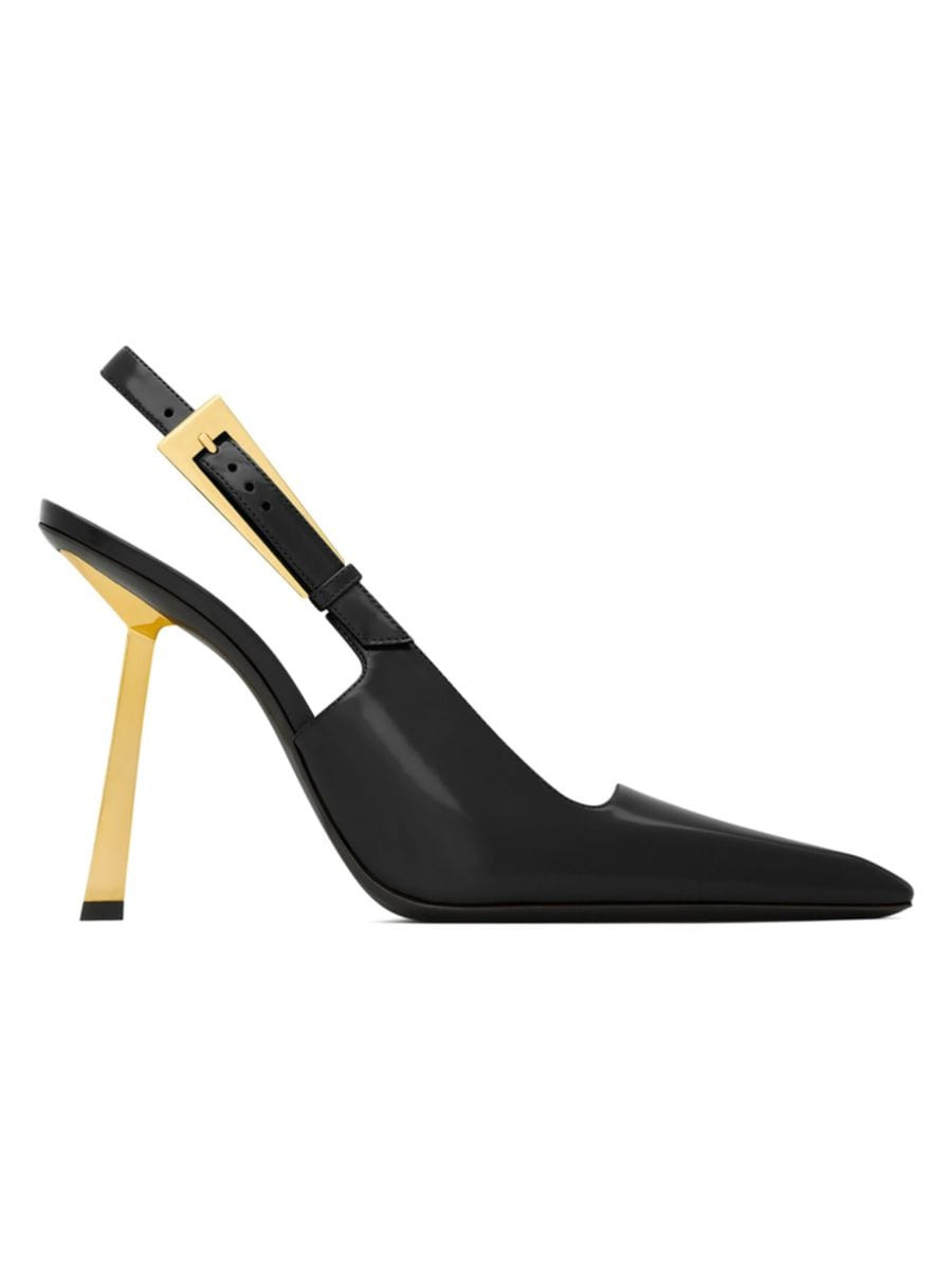 Lee Slingback Pumps In Glazed Leather | Saks Fifth Avenue