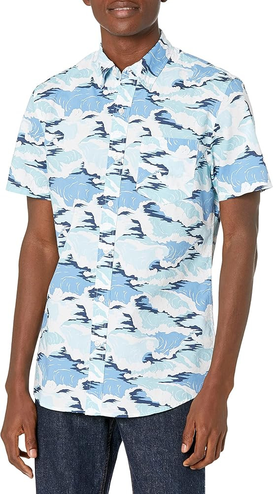 Goodthreads Men's Standard-Fit Short-Sleeve Printed Poplin Shirt | Amazon (US)