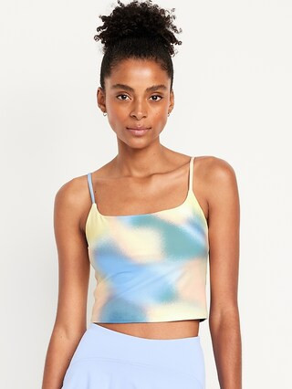 Light Support Strappy PowerSoft Longline Sports Bra | Old Navy (US)