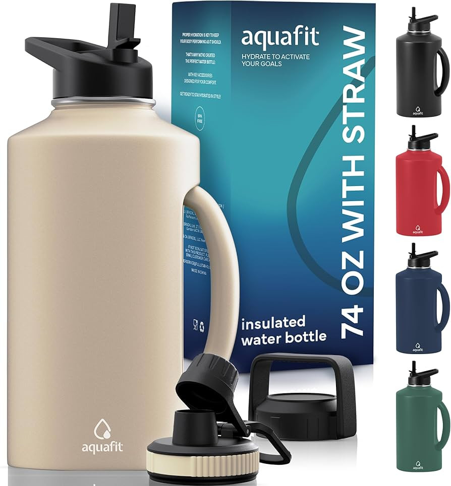AQUAFIT Insulated Water Bottle 64 oz - Water Bottle Stainless Steel - 64 oz Water Bottle - 64 oz ... | Amazon (US)