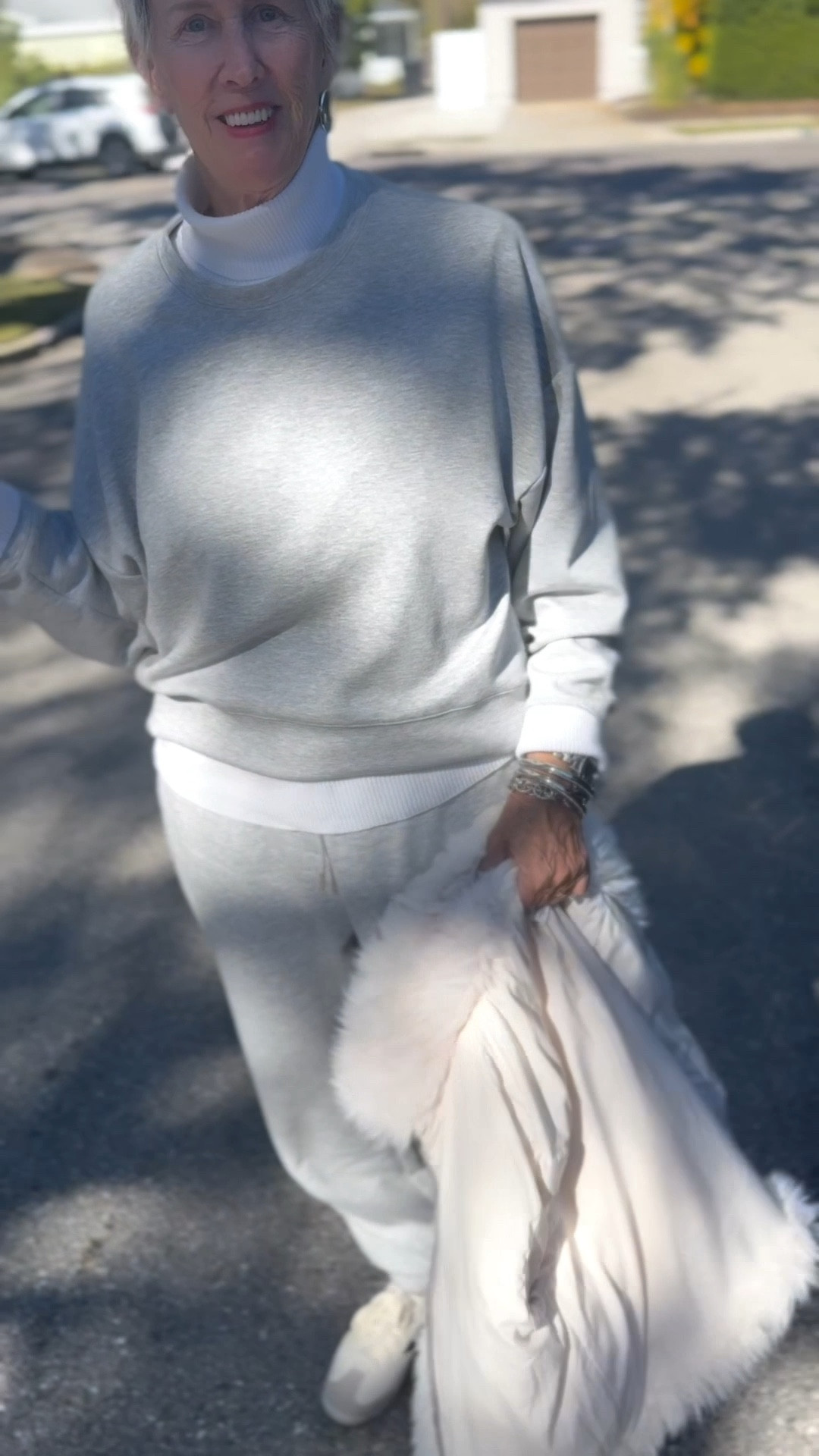 grey sweat set layered with turtleneck // instant elevated 

#LTKootd #LTKgrwm #LTKOver40