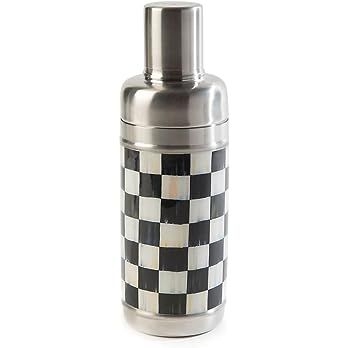 MacKenzie-Childs Courtly Check Cocktail Shaker, Stainless-Steel and Enamel Drink Mixer, Bartendin... | Amazon (US)