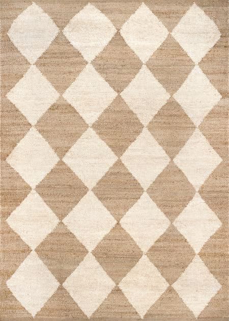 Natural Jute Checkerboard 8' x 10' Area Rug | Rugs USA