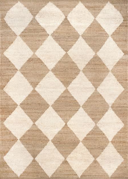 Natural Jute Checkerboard 9' x 12' Area Rug | Rugs USA