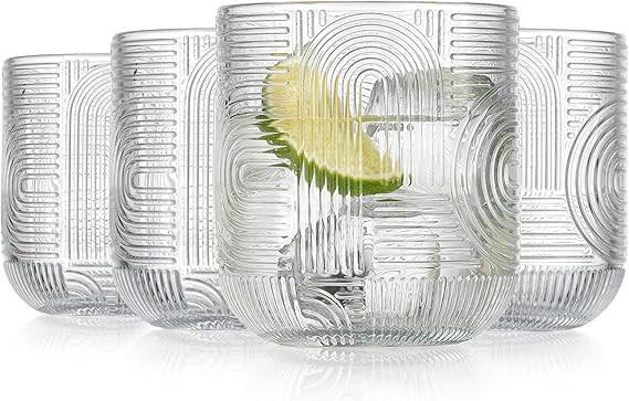 Glaver's Whiskey Glasses 13 oz Rocks Glass Double Old Fashioned Set of 4 DOF Home Bar Thick Glass... | Amazon (US)