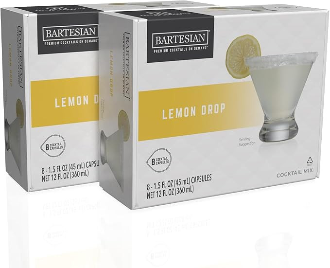 Bartesian 16-Pack Lemon Drop Mixer Capsules for Cocktail Machine – Home Bar Mixology Cocktails ... | Amazon (US)