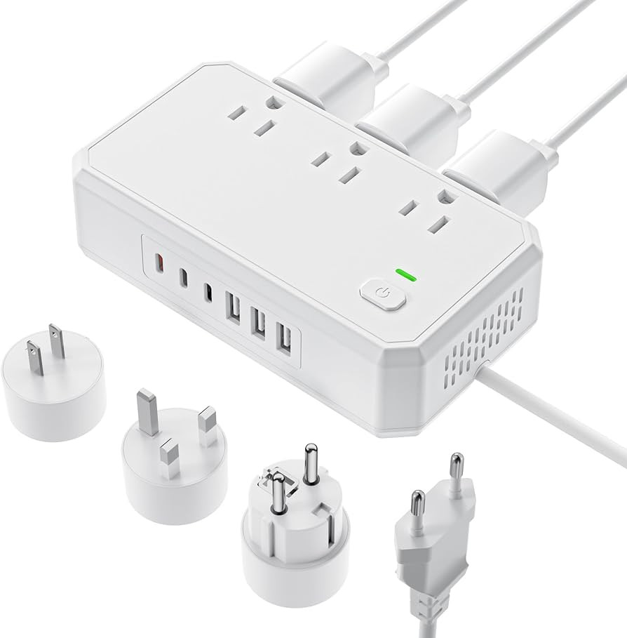 US to Europe Travel Adapter 220V to 110V Voltage Converter with 4.5A 6-Port USB Charging and UK/A... | Amazon (US)