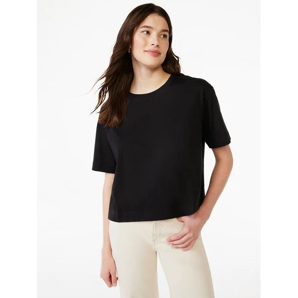 Free Assembly Women’s Square T-Shirt with Short Sleeves, Sizes XS-XXXL | Walmart (US)