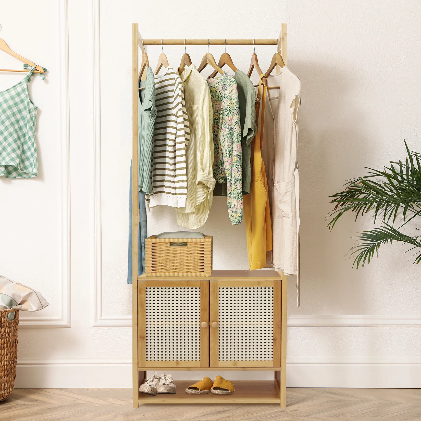 Loxi 24.4'' Solid Wood Clothing Rack | Wayfair North America