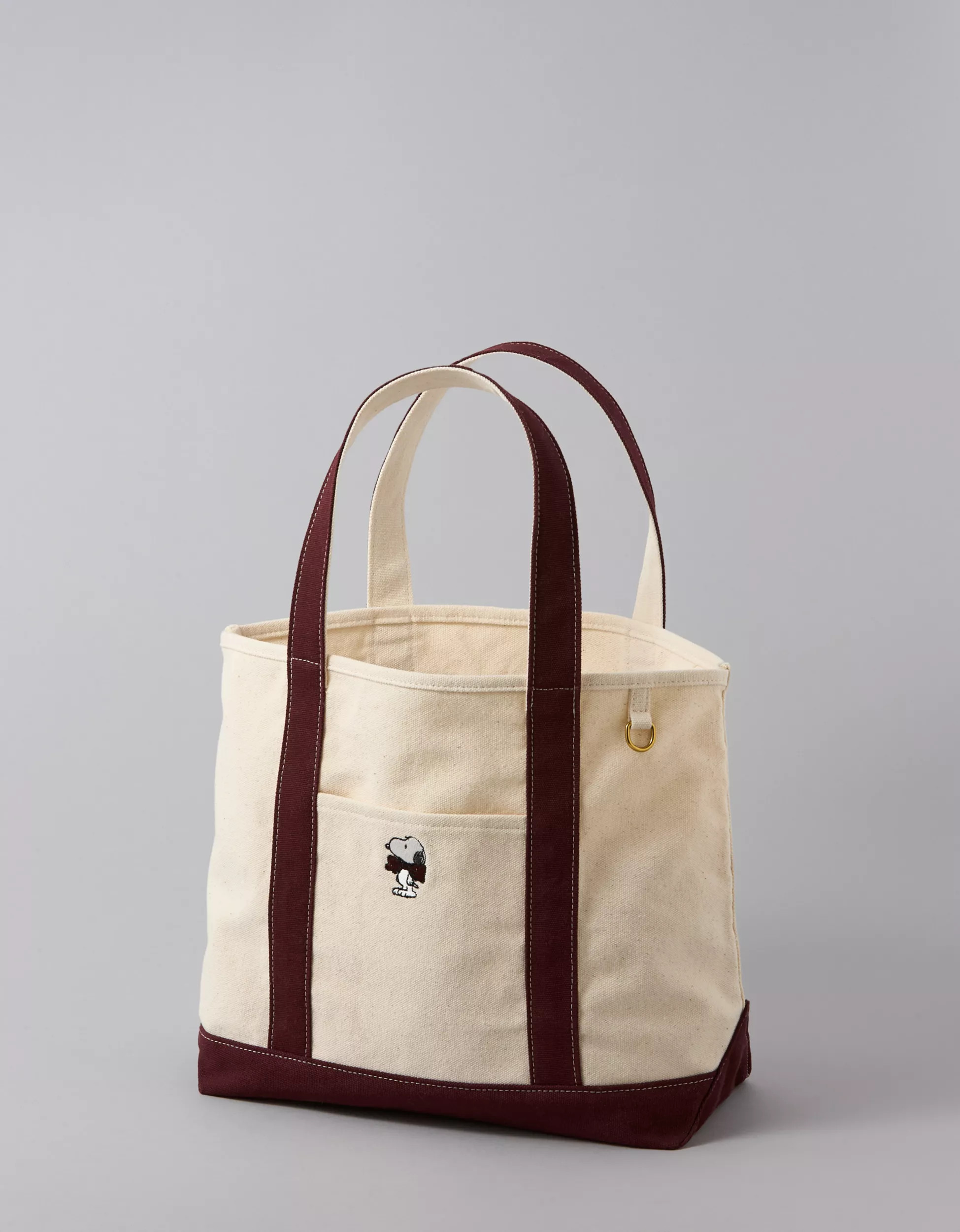 AE Cotton Canvas Snoopy Bow Tote Bag | American Eagle Outfitters (US & CA)