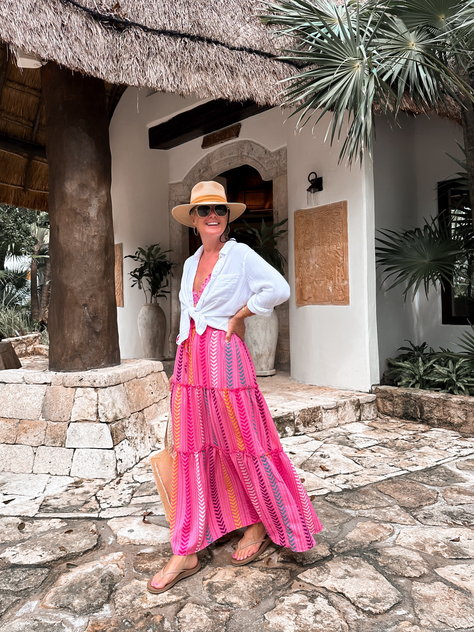 From brunch to beach 🥰 love the print & colors of this maxi! And my gauzy shirt comes on every single trip! So versatile!

#LTKOver40