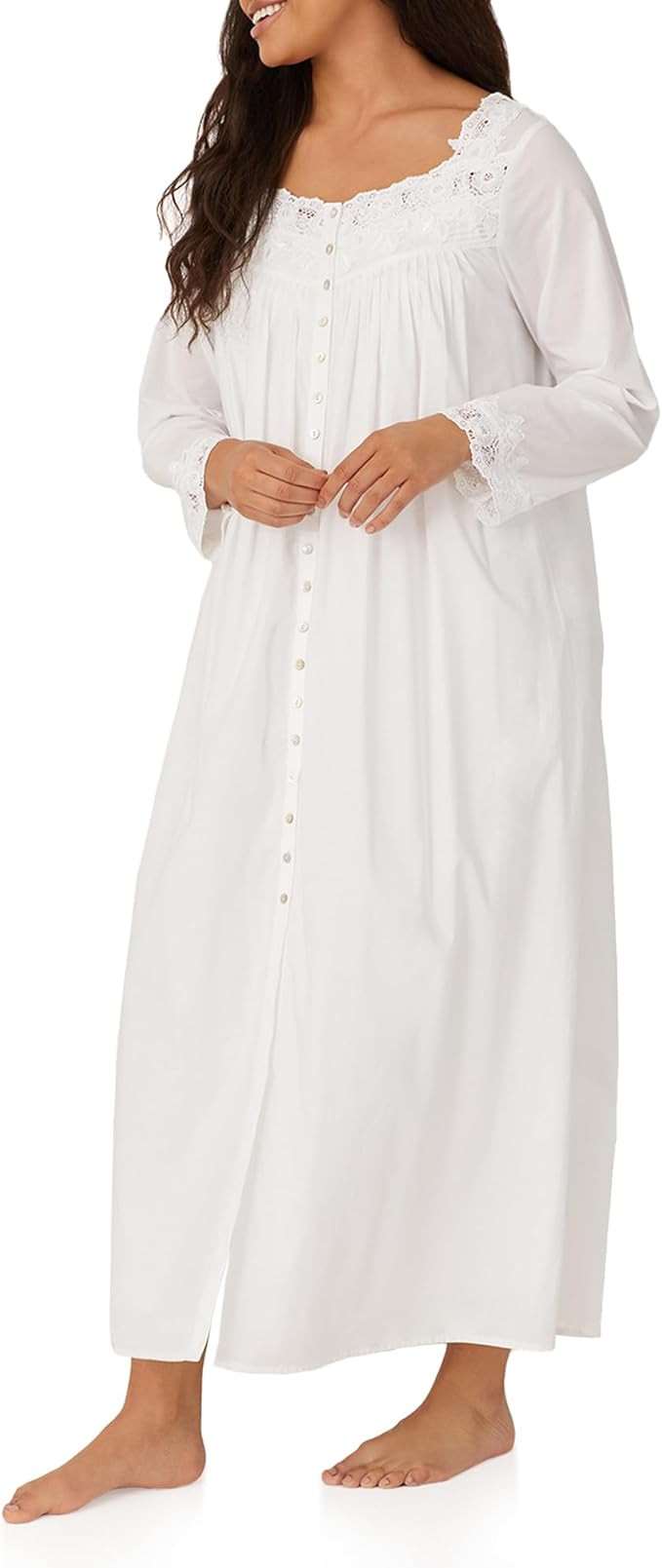 Eileen West Queen Anne's Lace Womens Sleepwear & Loungewear - Florentine Lace Collection - 100% L... | Amazon (US)