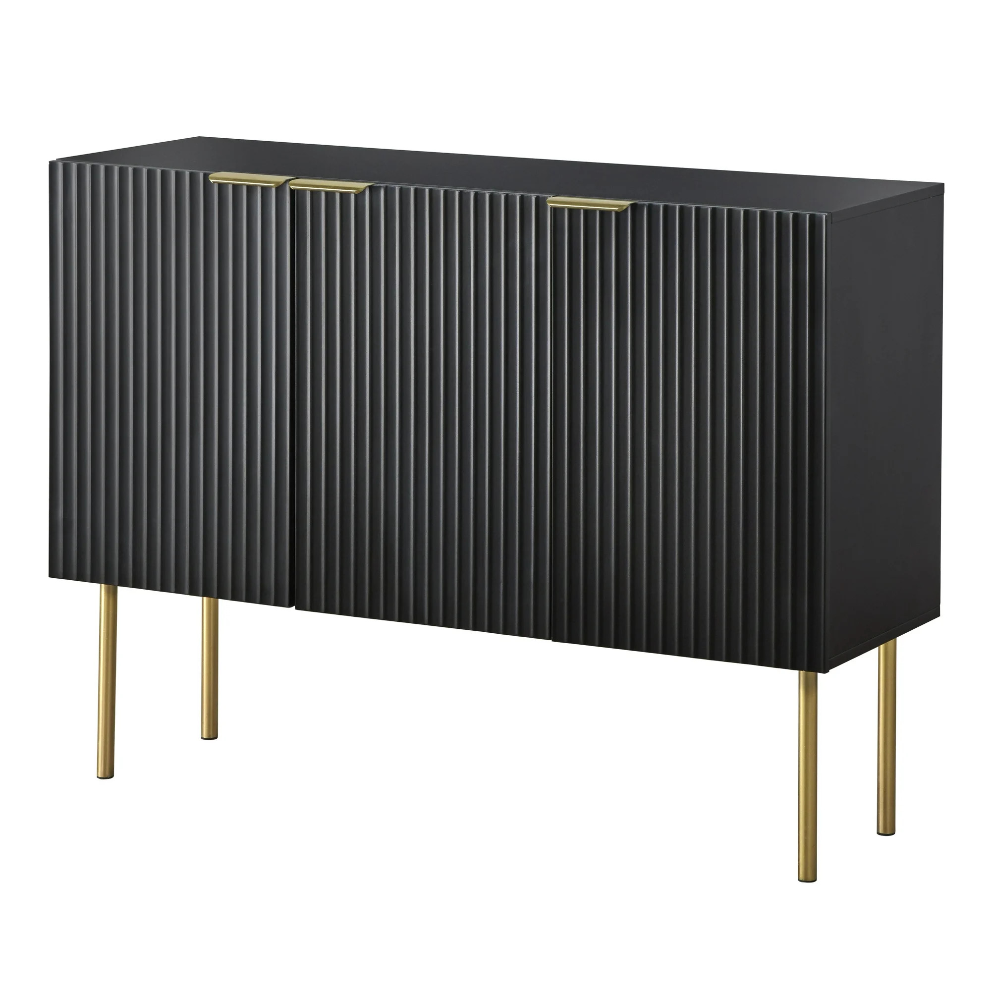 TMS Medina Contemporary Channel Front Sideboard, Black Finish - Walmart.com | Walmart (US)