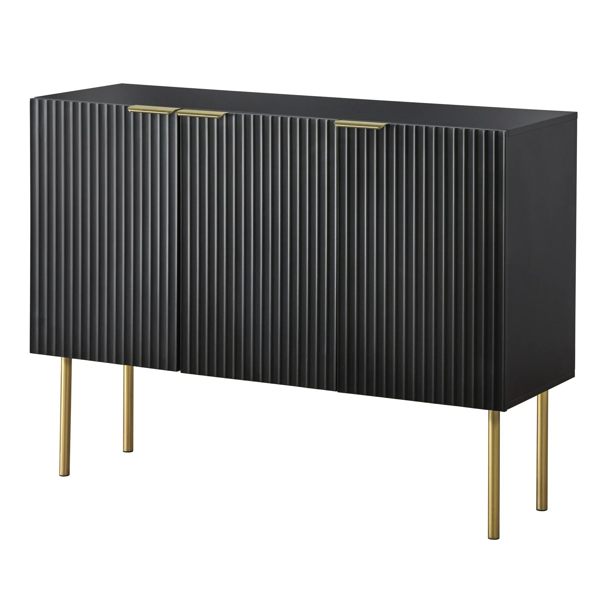 TMS Medina Contemporary Channel Front Sideboard, Black Finish | Walmart (US)