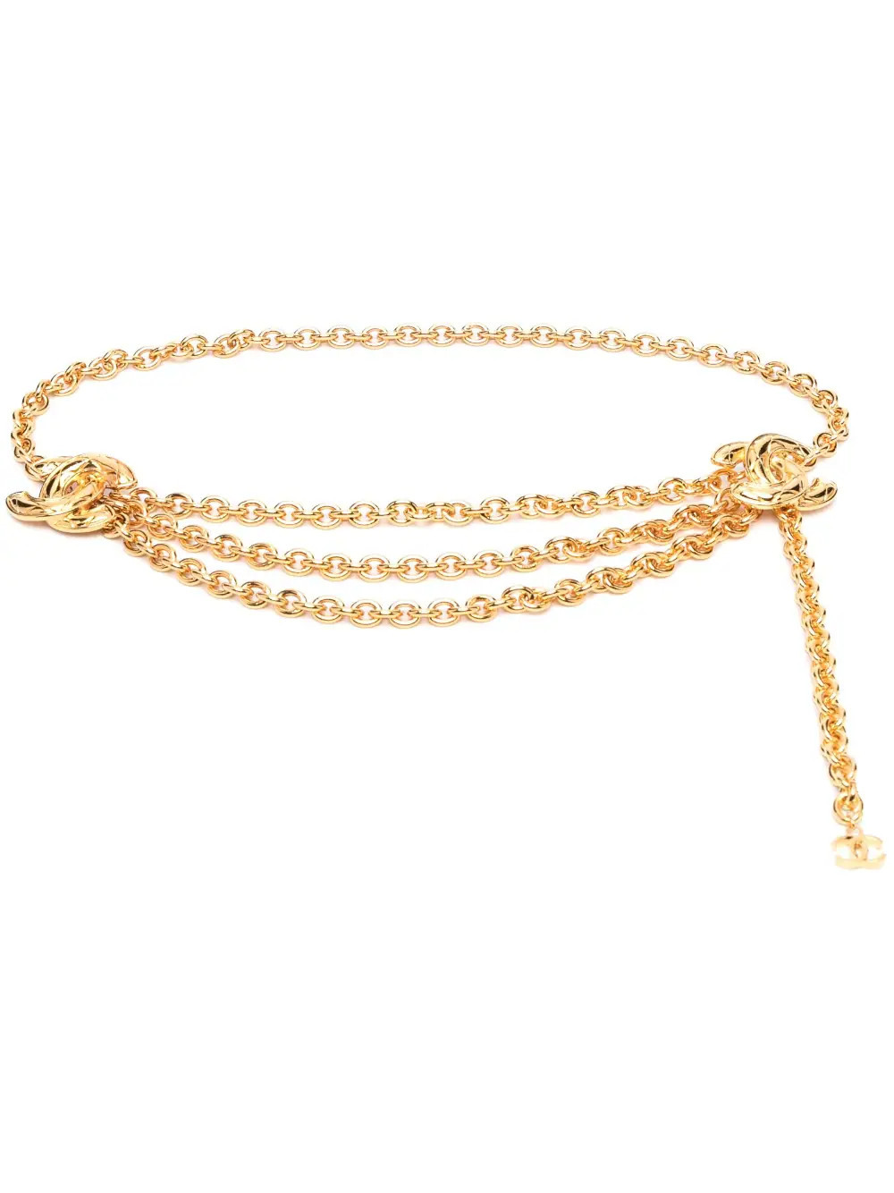 CHANEL Pre-Owned 1990s CC cable-link chain belt - Gold | Farfetch Global