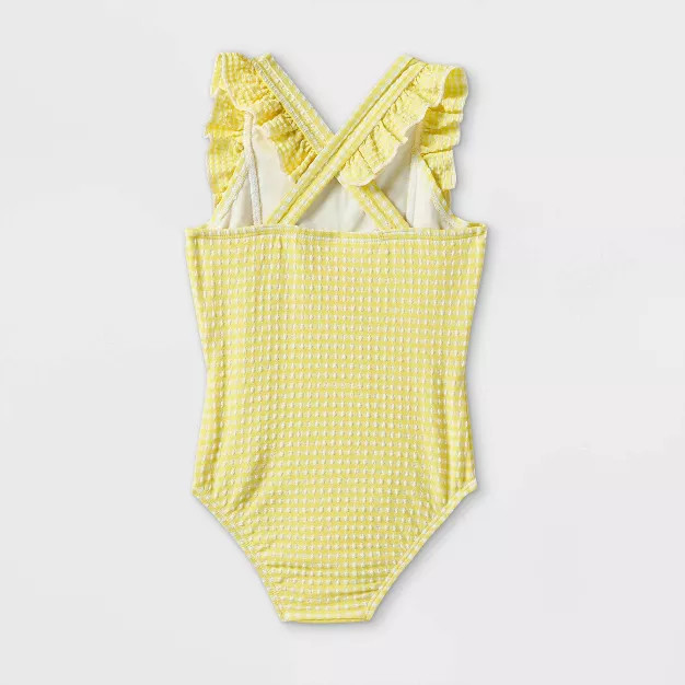 Toddler Girls' Seersucker One Piece Swimsuit - Cat & Jack™ Yellow | Target
