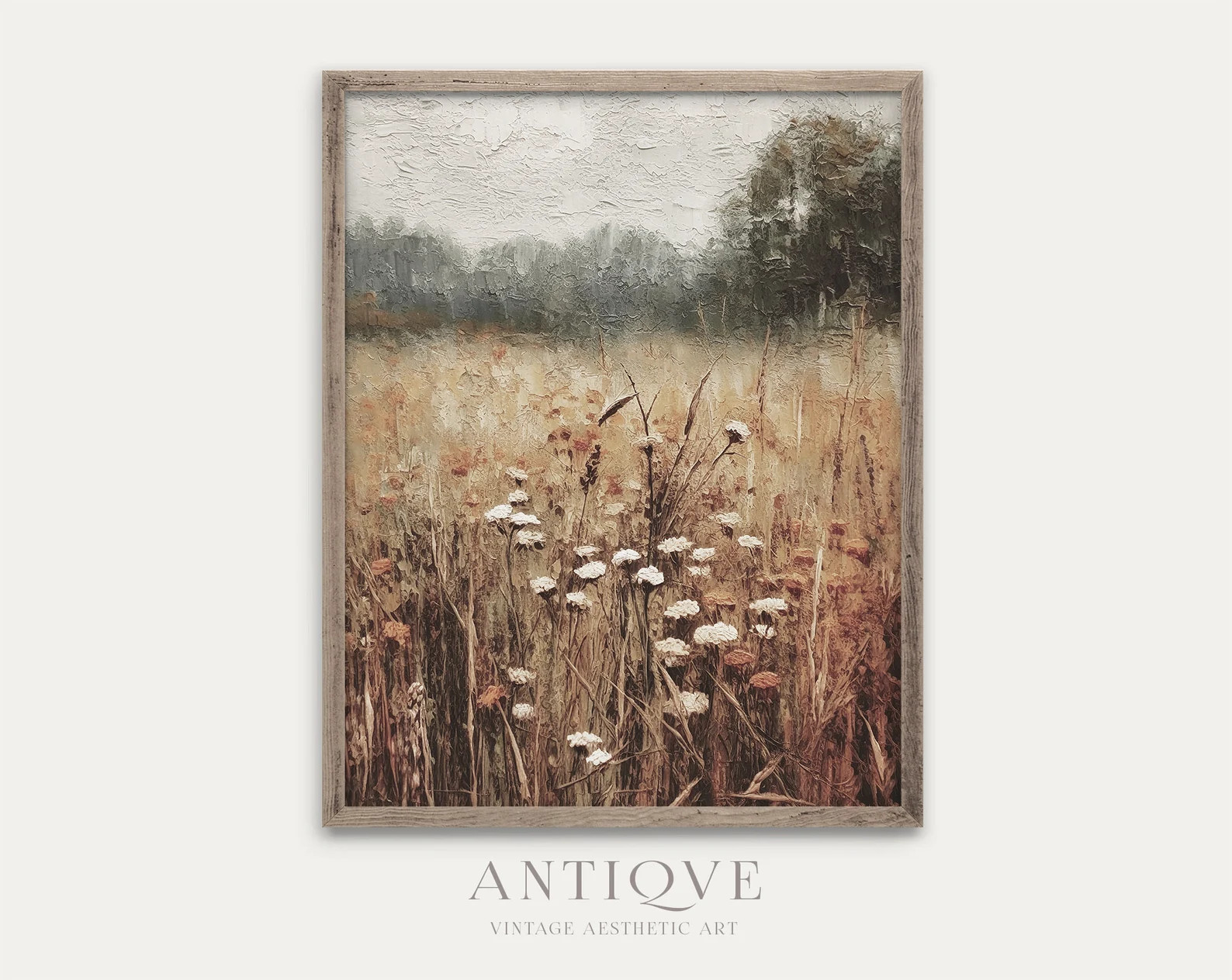 Autumn Wildflowers Textured Painting | Fall Landscape Print | Rustic Autumn Decor | Digital Downl... | Etsy (Global)