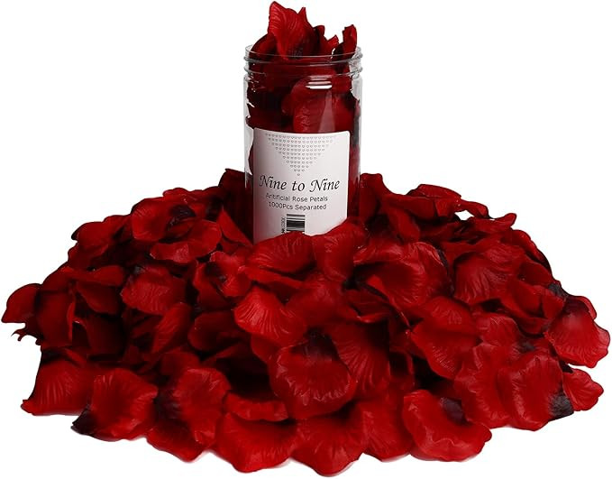 [Separated, Deodorized Dark Red and Burgundy Rose Petals, Artificial Flower Petals for Weddings, ... | Amazon (US)